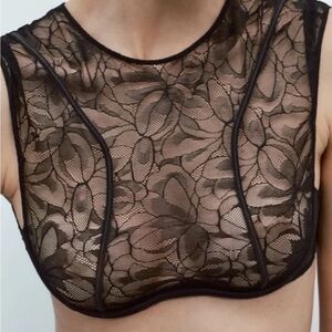 Zara LACE BRA TOP. Black. Sizes S, M. New with Tags.